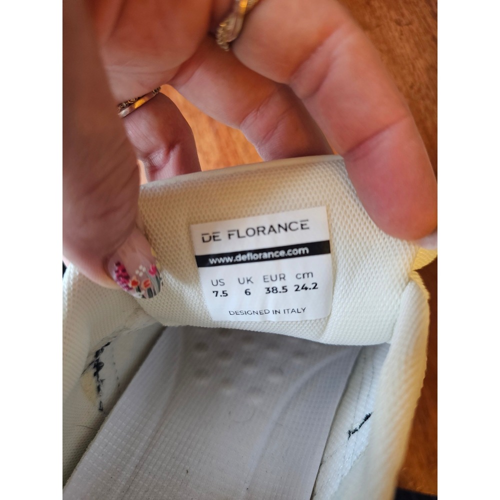 De Florance Women White Black Suede Trim Platform Sneakers Size 7.5 - Picture 8 of 10